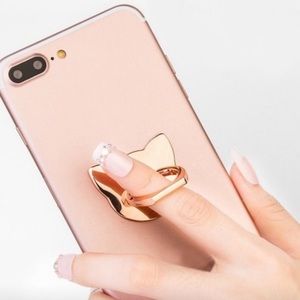 🚫SOLD🚫 New Gold Cat Cell Phone Finger Foap Ring Stand (For All Phones)